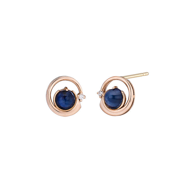 14K 럭키 위시 천연 탄생석 귀걸이(4.0mm)