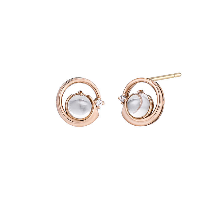 14K 럭키 위시 천연 탄생석 귀걸이(4.0mm)