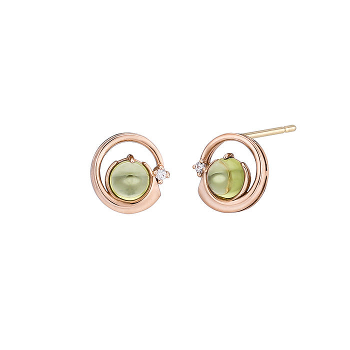 14K 럭키 위시 천연 탄생석 귀걸이(4.0mm)