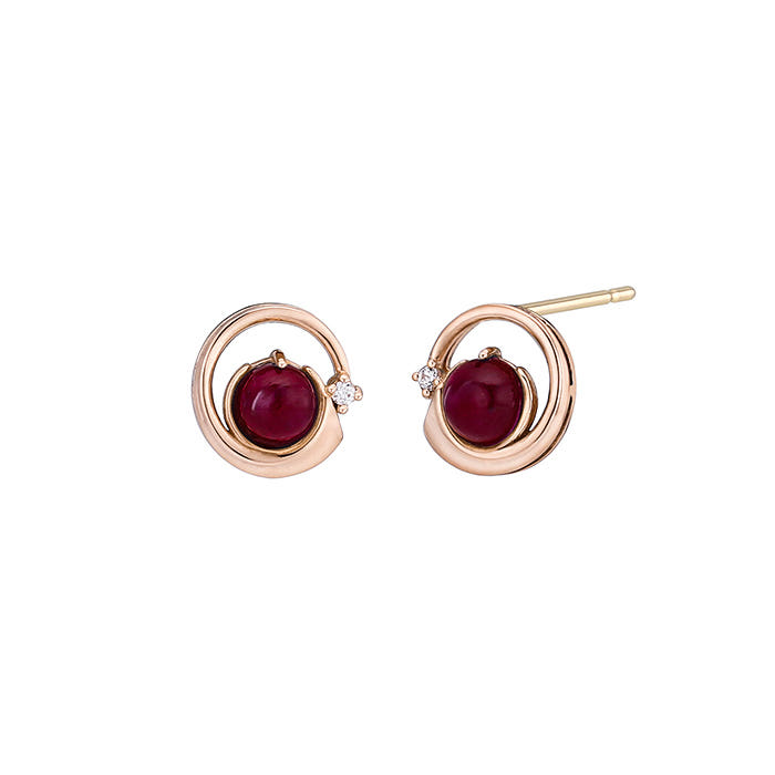 14K 럭키 위시 천연 탄생석 귀걸이(4.0mm)