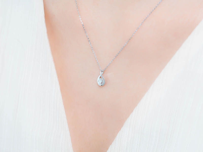 14k 물방울 1부 다이아몬드 프로포즈 목걸이