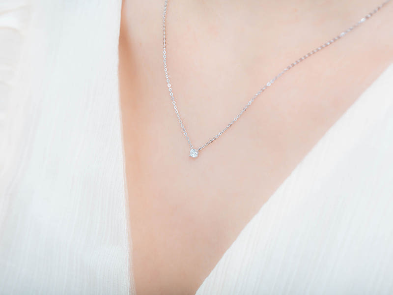 14k 솔리테어 1부 다이아몬드 프로포즈 목걸이
