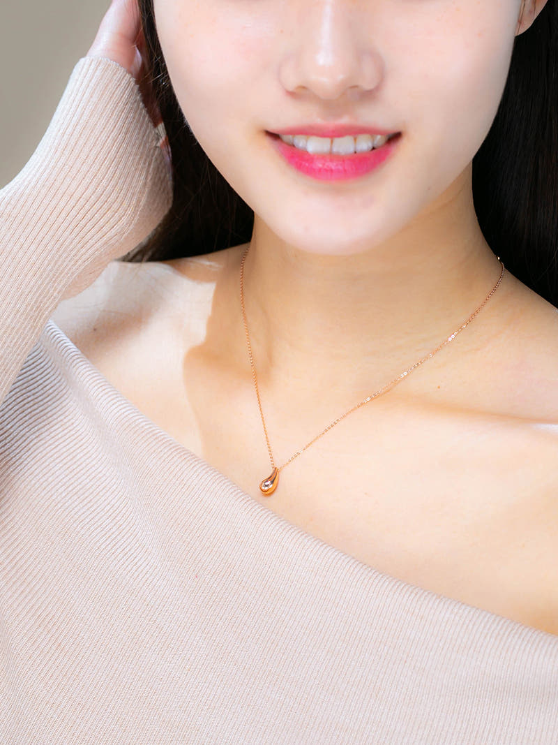 14K 러블리 통통 물방울 목걸이(중/소 사이즈)