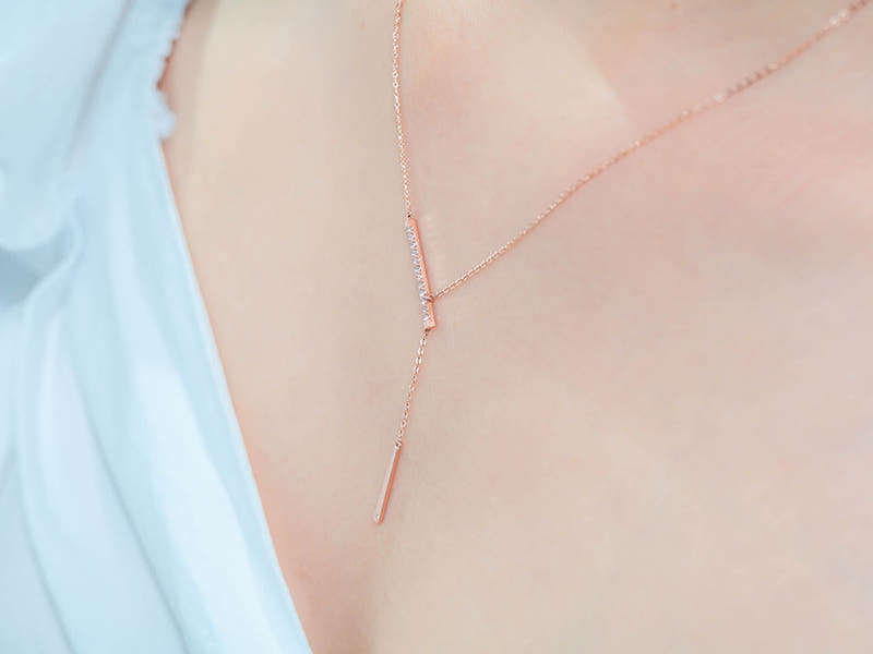 14K Y자형 목걸이