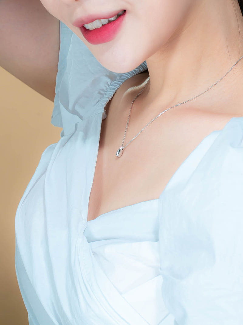 14K 양면 물방울 드롭 목걸이