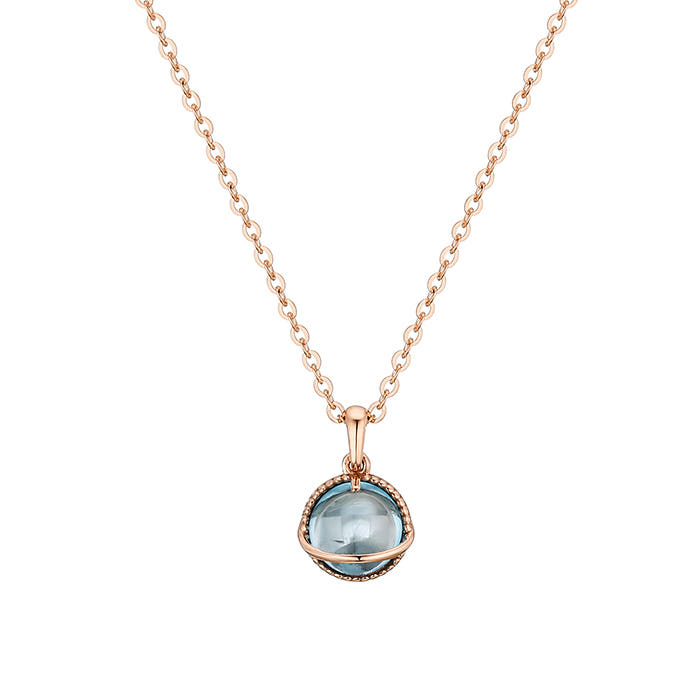 14K 쏠라 써클 천연 탄생석 목걸이(5.0mm)