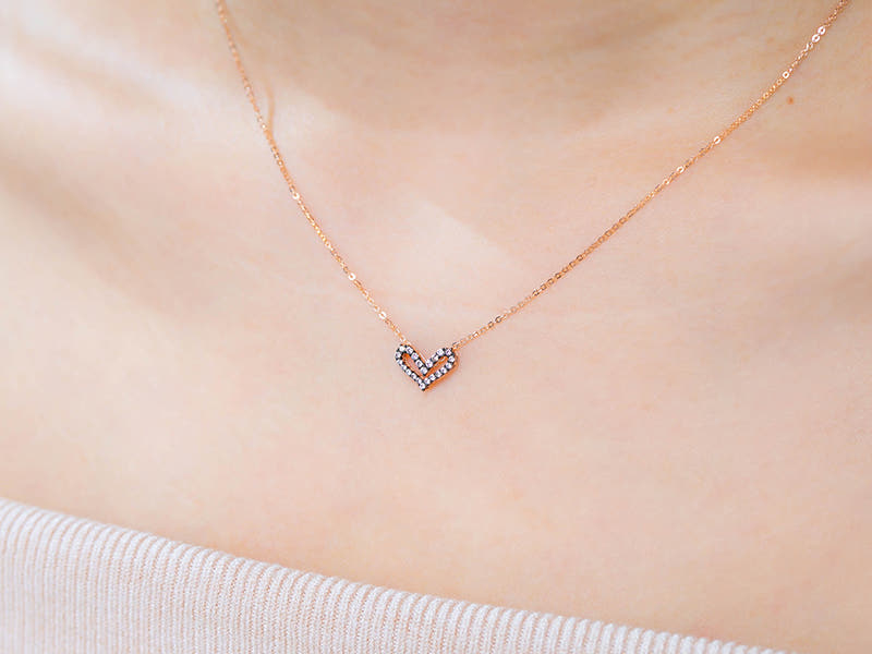 14K 러브 블랙 하트 목걸이