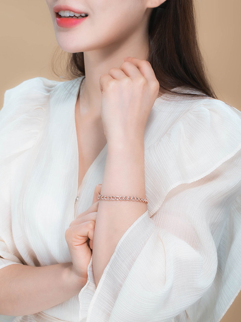 14k 볼드 모던 체인 팔찌 (대)